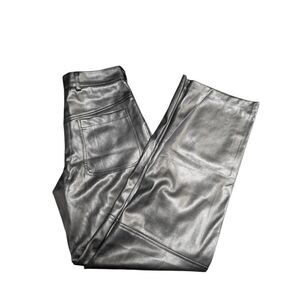 NWT Milio Milano Black Vegan/Faux Leather Wide Leg Women's Small